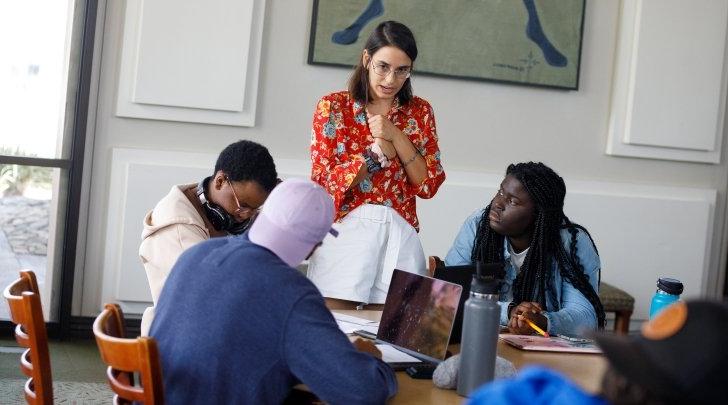 Students talk in Classroom